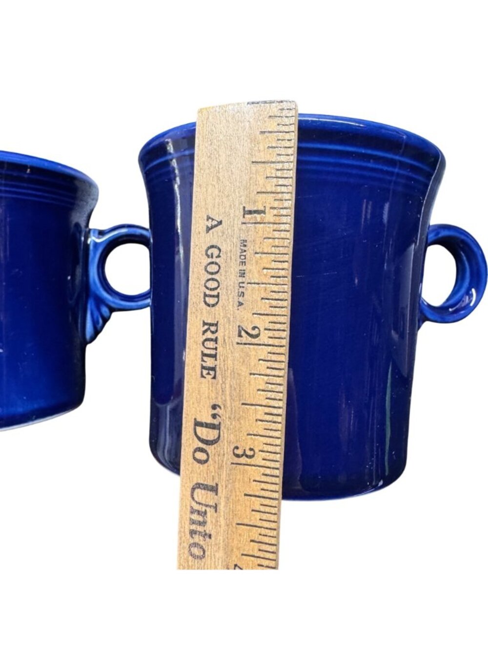 2 X Fiestaware Cobalt Blue Coffee Mugs O -Ring Handle- Homer Laughlin HLC USA - Picture 4 of 10